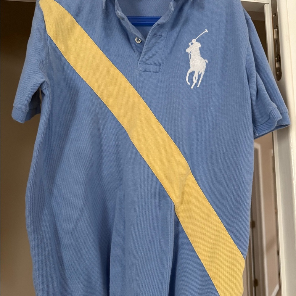 Polo by Ralph Lauren Kids Blue Shirt with Yellow Stripe